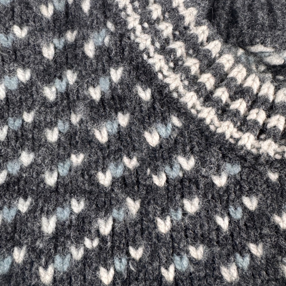 LL Bean Birdseye Heritage Sweater Mens Large Tall Grey Lambswool Wool Pullover - Picture 5 of 8